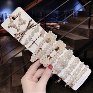 Pearl and Gold Hair Clip Bundle